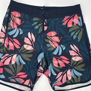 Old Navy | Swim Trunks | Men’s 32 | Blue Floral | Mesh-Lined Drawstring